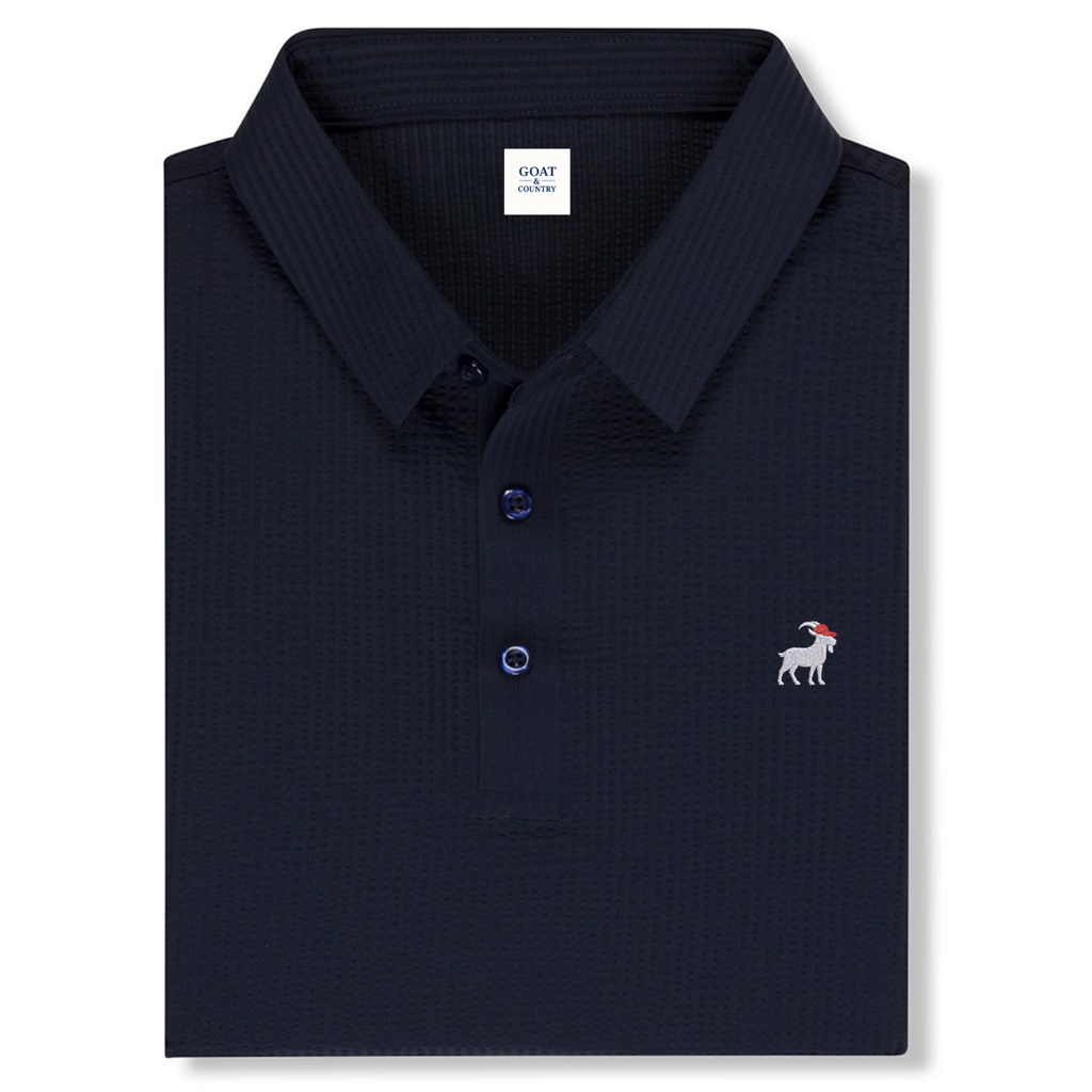 Navy Blockade Seamless Polo Shirt