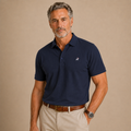 Navy Blockade Seamless Polo Shirt