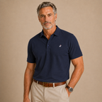 Navy Blockade Seamless Polo Shirt