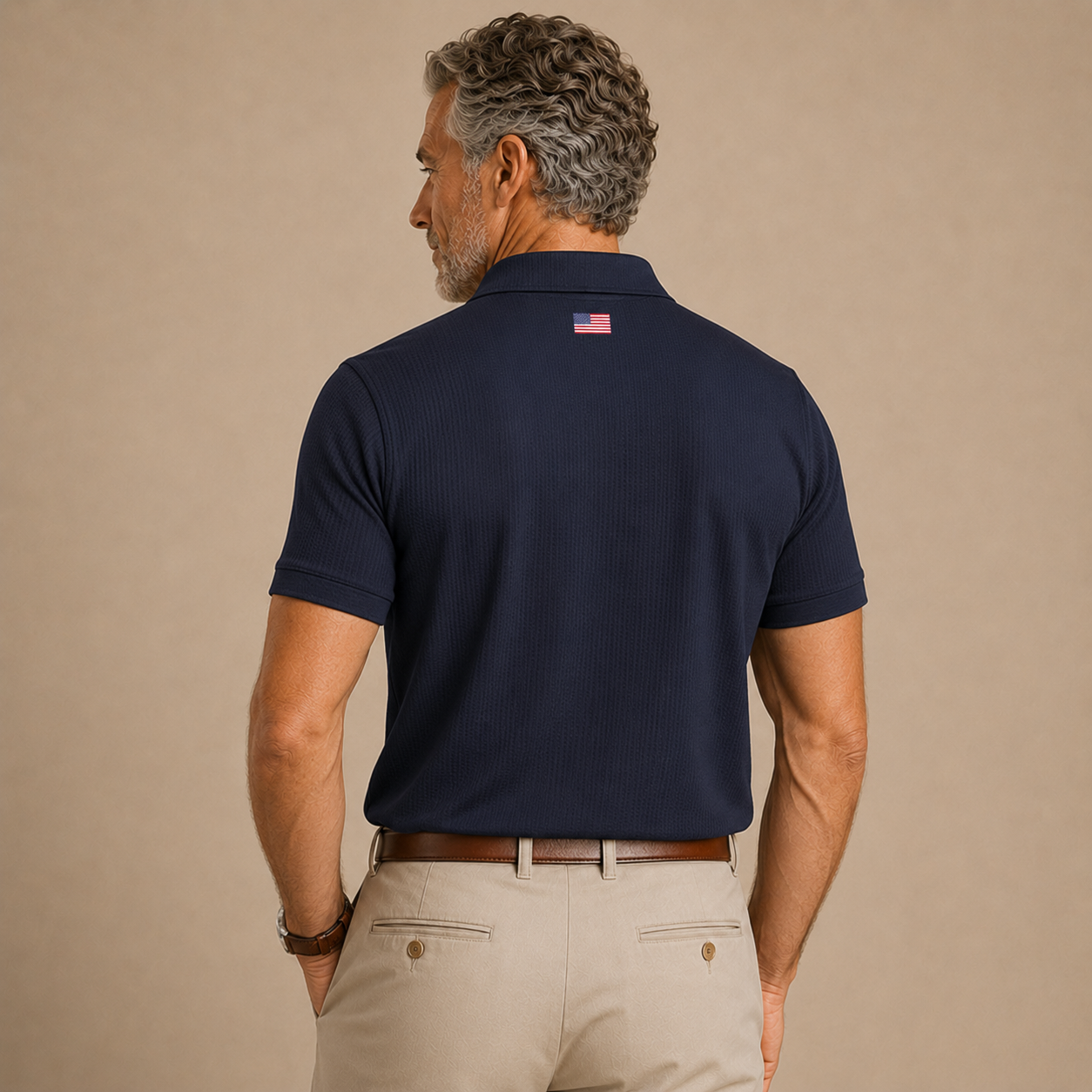 Navy Blockade Seamless Polo Shirt