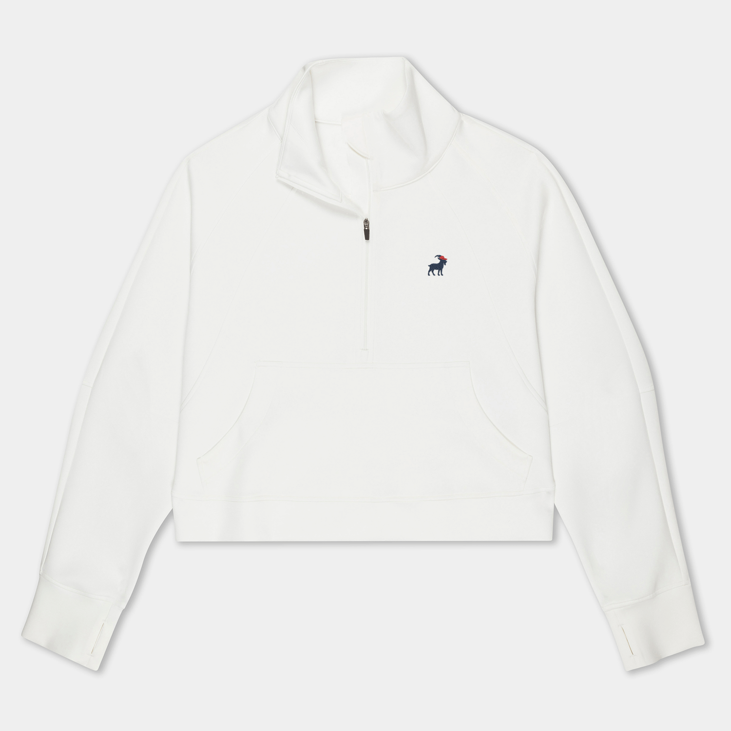 White First Lady Quarter Zip (Cropped)