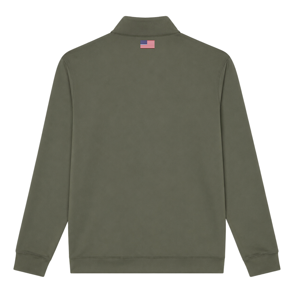 Army Olive Zip Pullover