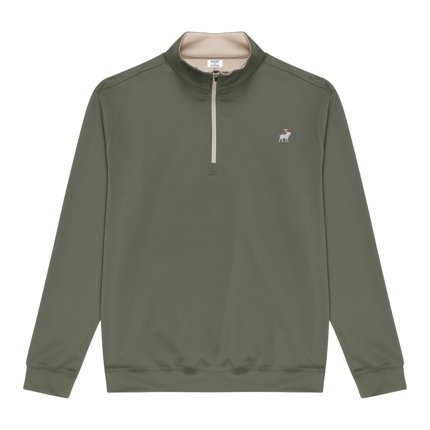 Army Olive Zip Pullover